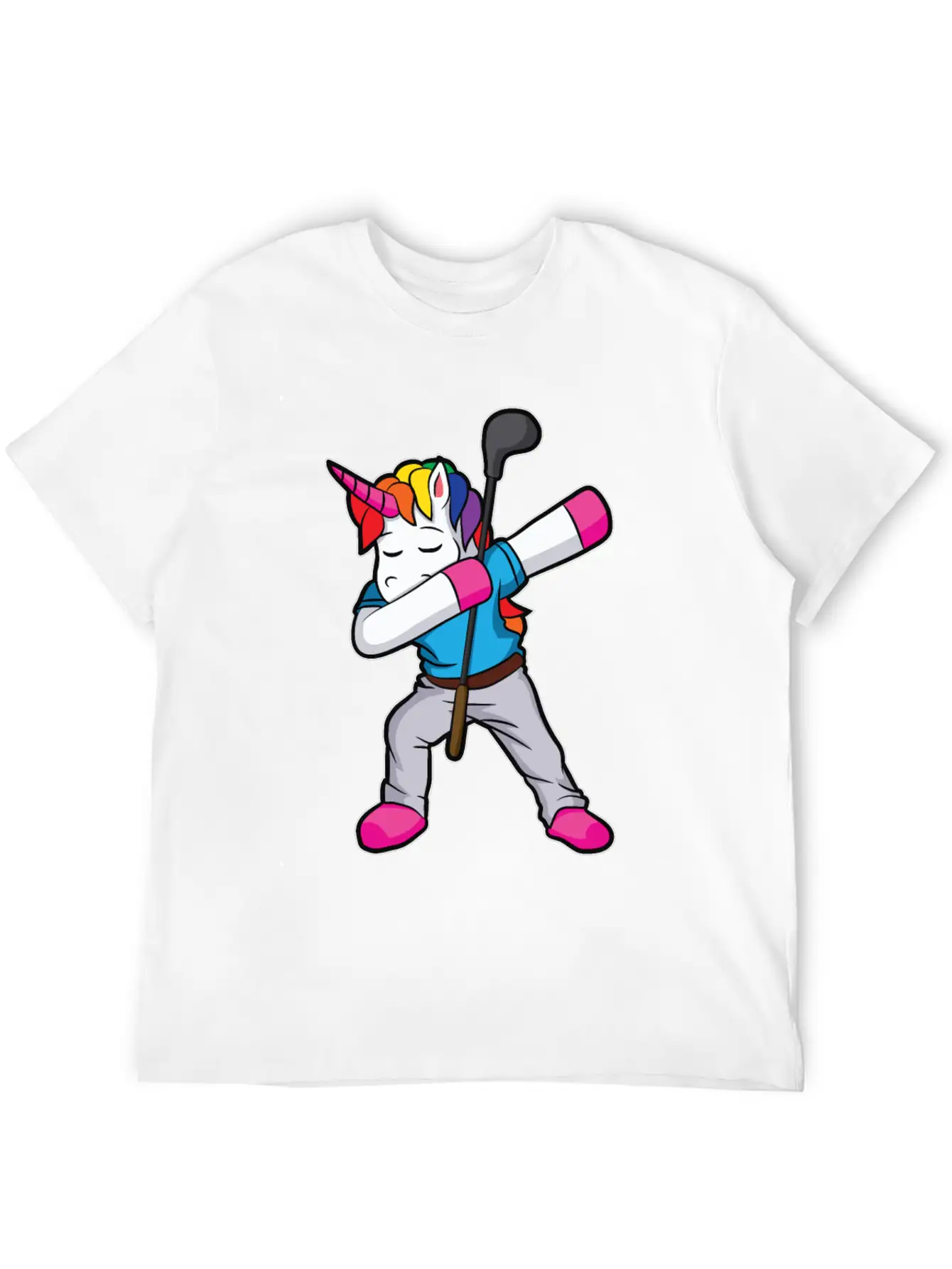 Funny Dabbing Unicorn Golfer Gift Golf Unisex Casual T-Shirt – Clean Design For Daily Comfort