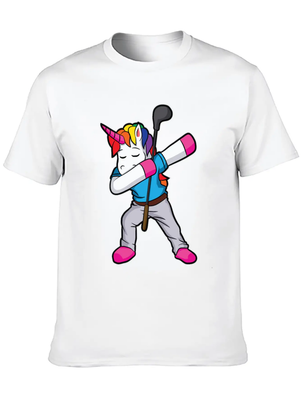 Funny Dabbing Unicorn Golfer Gift Golf Unisex Casual T-Shirt – Clean Design For Daily Comfort