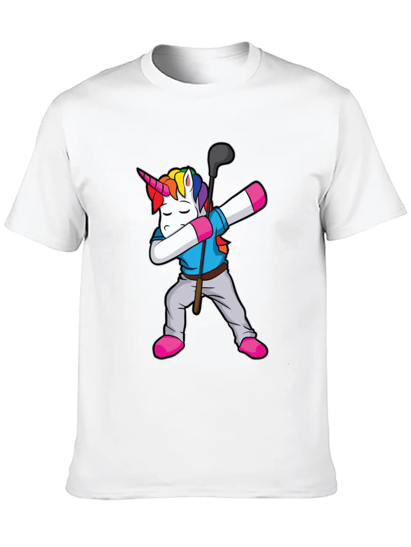Funny Dabbing Unicorn Golfer Gift Golf Unisex Casual T-Shirt – Clean Design For Daily Comfort