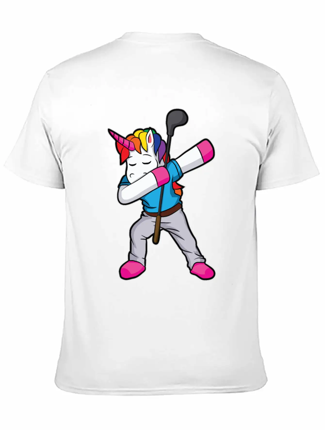 Funny Dabbing Unicorn Golfer Gift Golf Unisex Casual T-Shirt – Clean Design For Daily Comfort