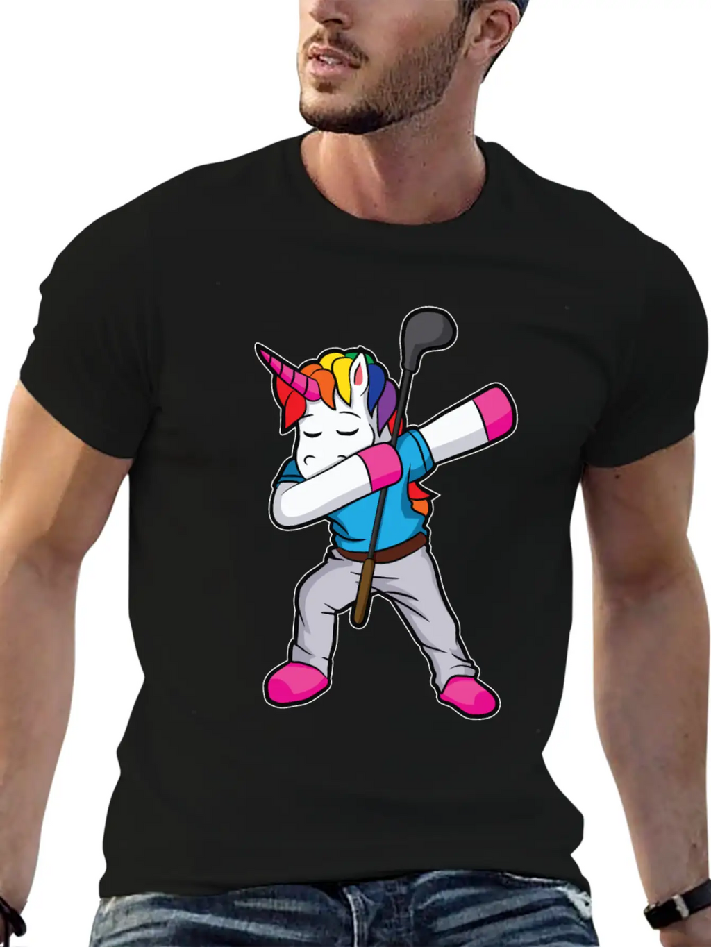Funny Dabbing Unicorn Golfer Gift Golf Unisex Casual T-Shirt – Clean Design For Daily Comfort
