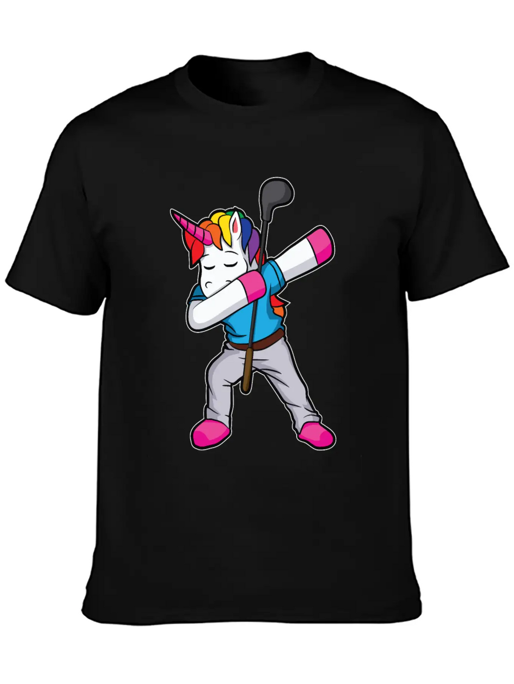 Funny Dabbing Unicorn Golfer Gift Golf Unisex Casual T-Shirt – Clean Design For Daily Comfort