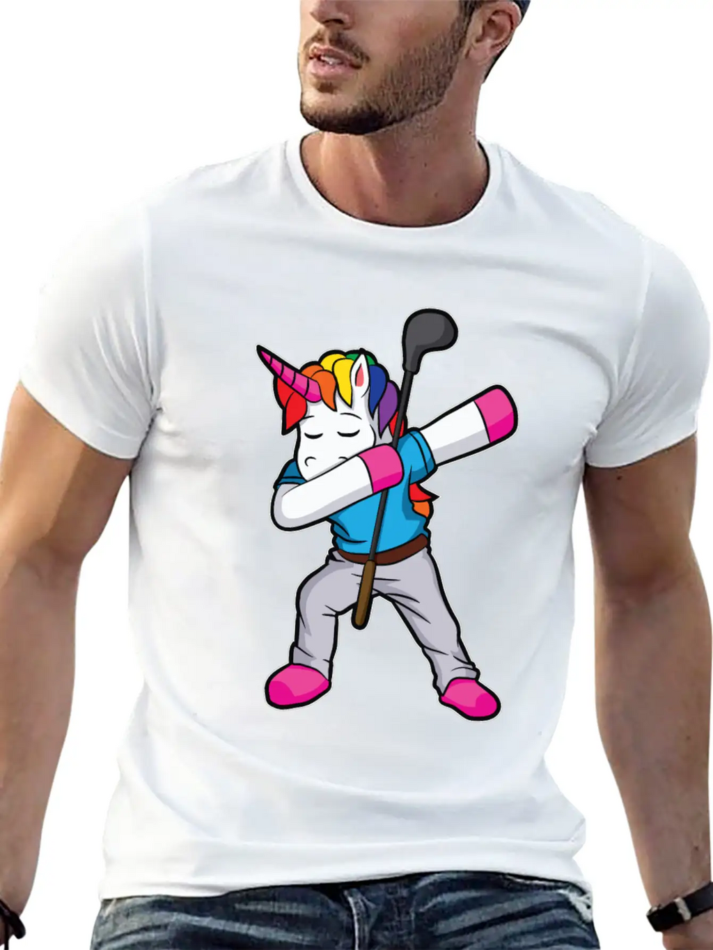 Funny Dabbing Unicorn Golfer Gift Golf Unisex Casual T-Shirt – Clean Design For Daily Comfort