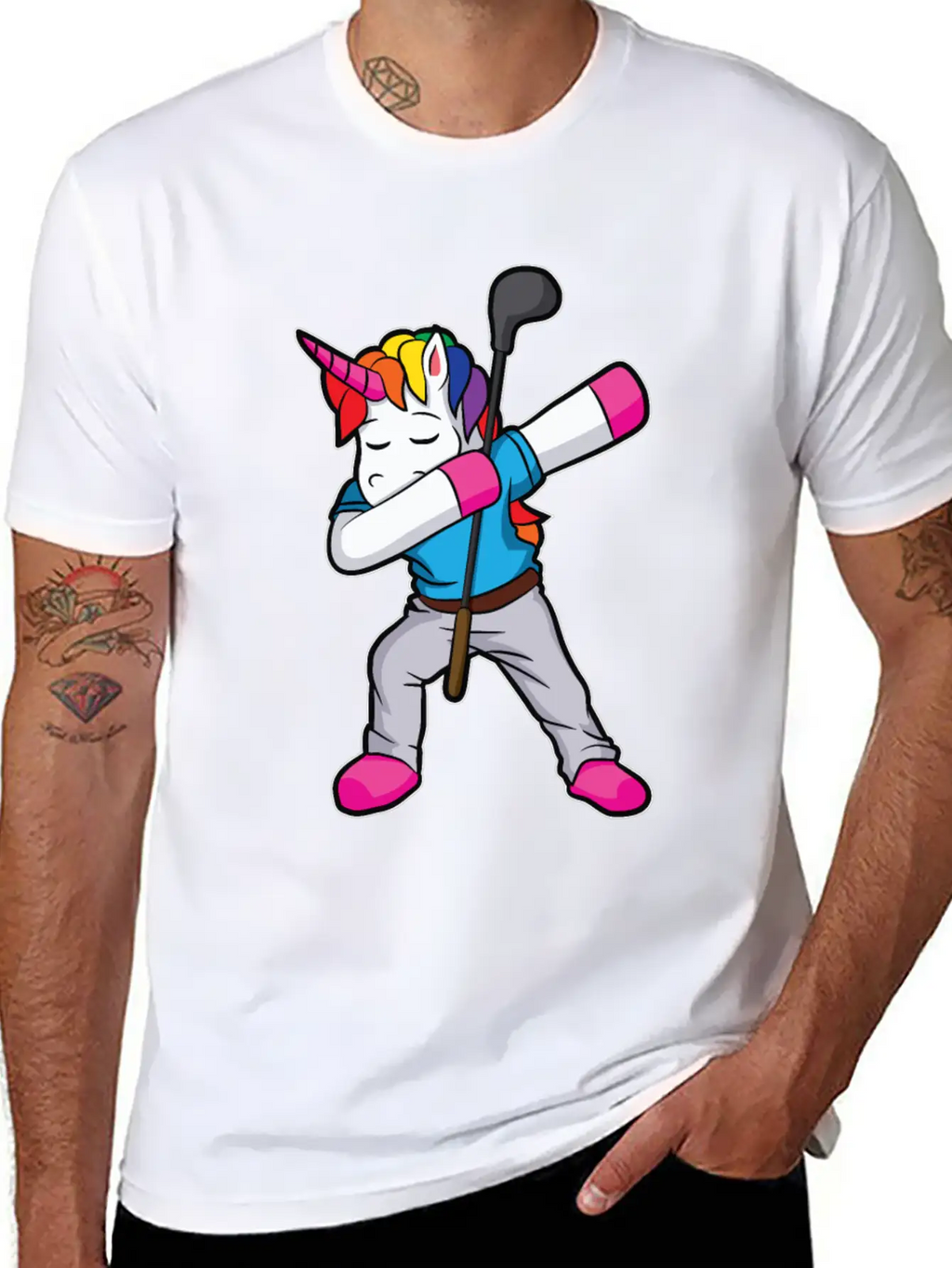 Funny Dabbing Unicorn Golfer Gift Golf Unisex Casual T-Shirt – Clean Design For Daily Comfort