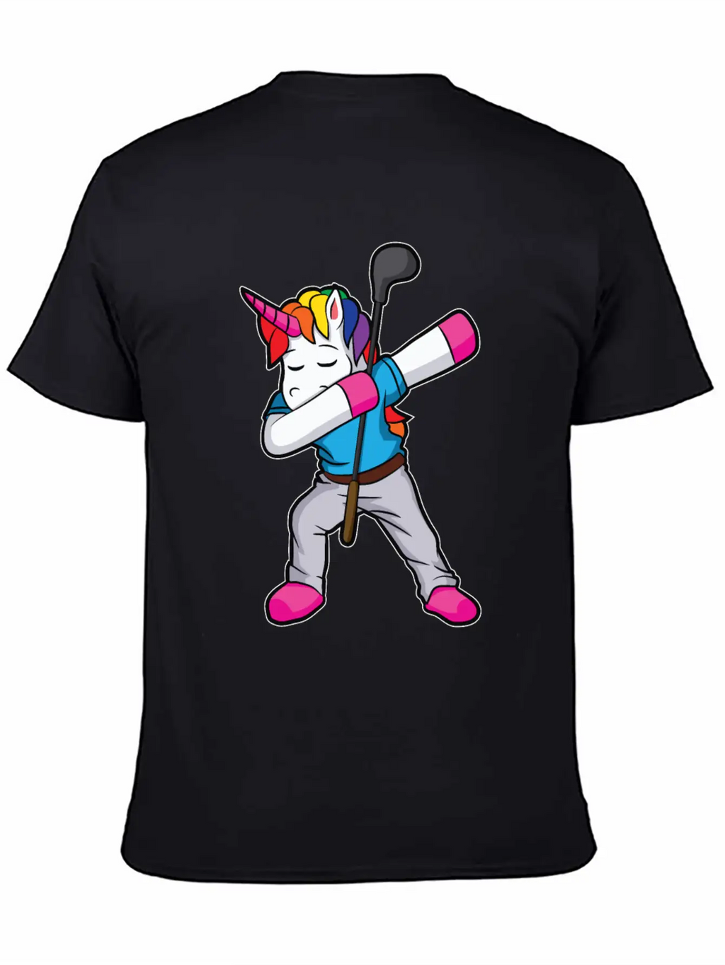 Funny Dabbing Unicorn Golfer Gift Golf Unisex Casual T-Shirt – Clean Design For Daily Comfort