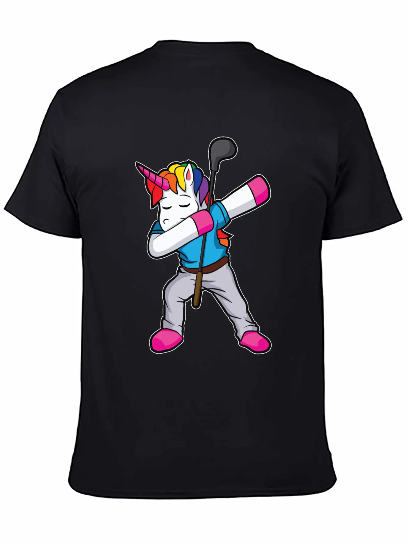 Funny Dabbing Unicorn Golfer Gift Golf Unisex Casual T-Shirt – Clean Design For Daily Comfort
