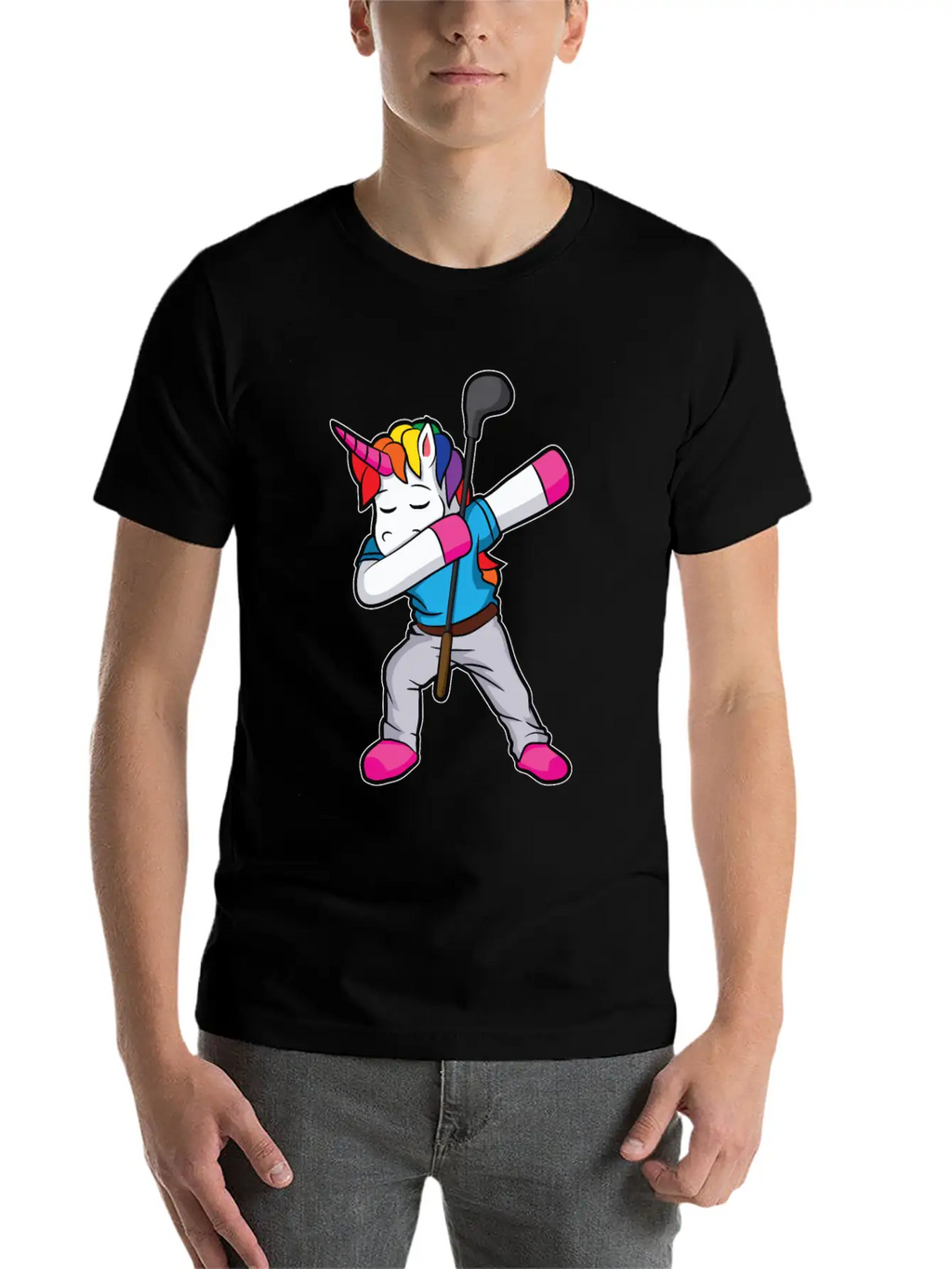 Funny Dabbing Unicorn Golfer Gift Golf Unisex Casual T-Shirt – Clean Design For Daily Comfort