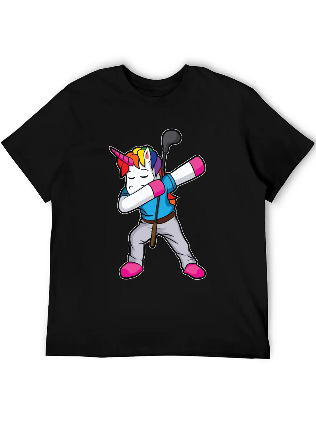 Funny Dabbing Unicorn Golfer Gift Golf Unisex Casual T-Shirt – Clean Design For Daily Comfort