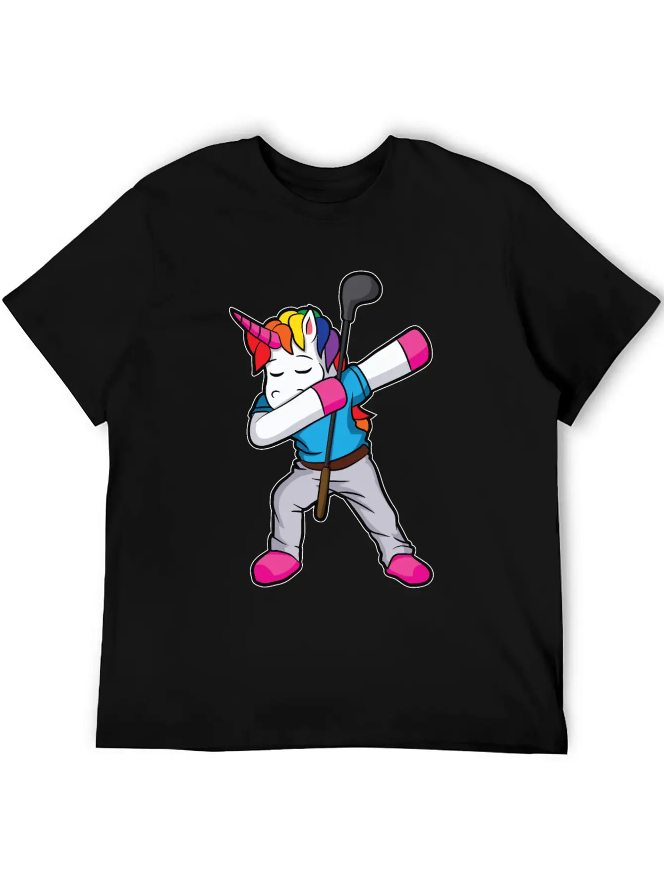 Funny Dabbing Unicorn Golfer Gift Golf Unisex Casual T-Shirt – Clean Design For Daily Comfort
