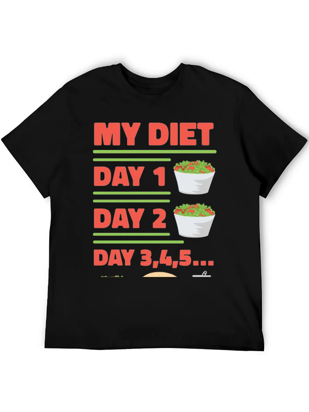 Funny Diet Day Routine Breathable Soft Cotton T-Shirt – Timeless Casual Look