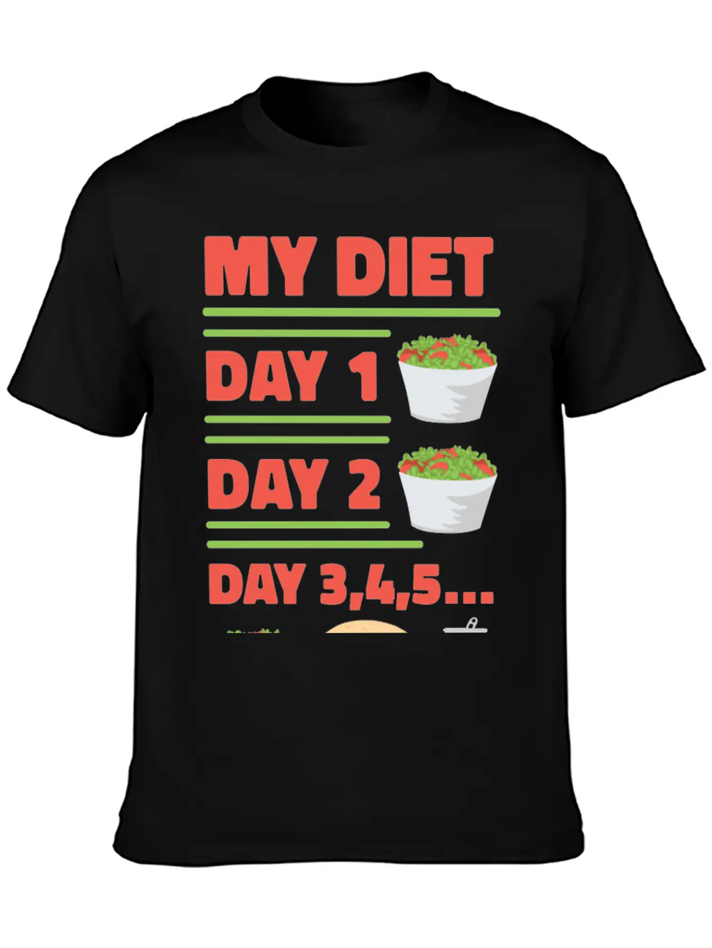 Funny Diet Day Routine Breathable Soft Cotton T-Shirt – Timeless Casual Look