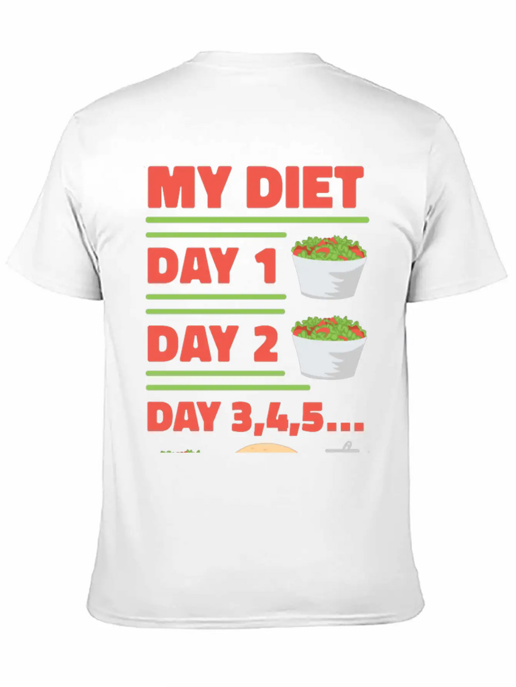Funny Diet Day Routine Breathable Soft Cotton T-Shirt – Timeless Casual Look