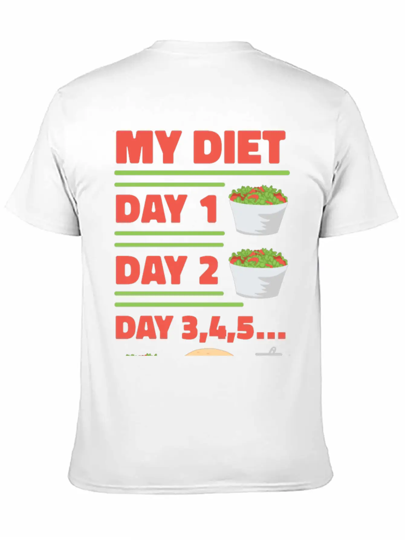 Funny Diet Day Routine Breathable Soft Cotton T-Shirt – Timeless Casual Look