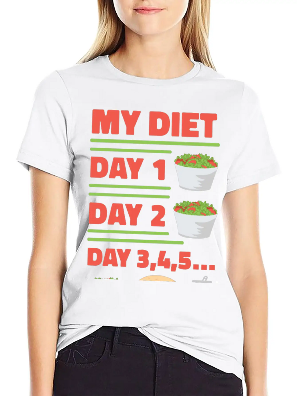 Funny Diet Day Routine Breathable Soft Cotton T-Shirt – Timeless Casual Look