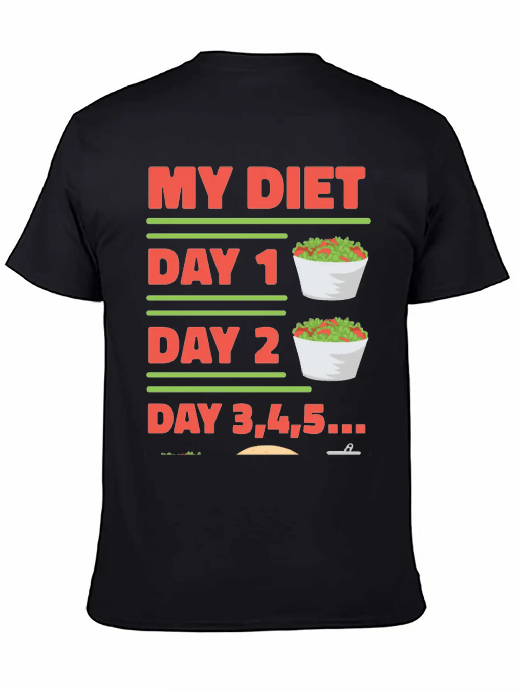 Funny Diet Day Routine Breathable Soft Cotton T-Shirt – Timeless Casual Look
