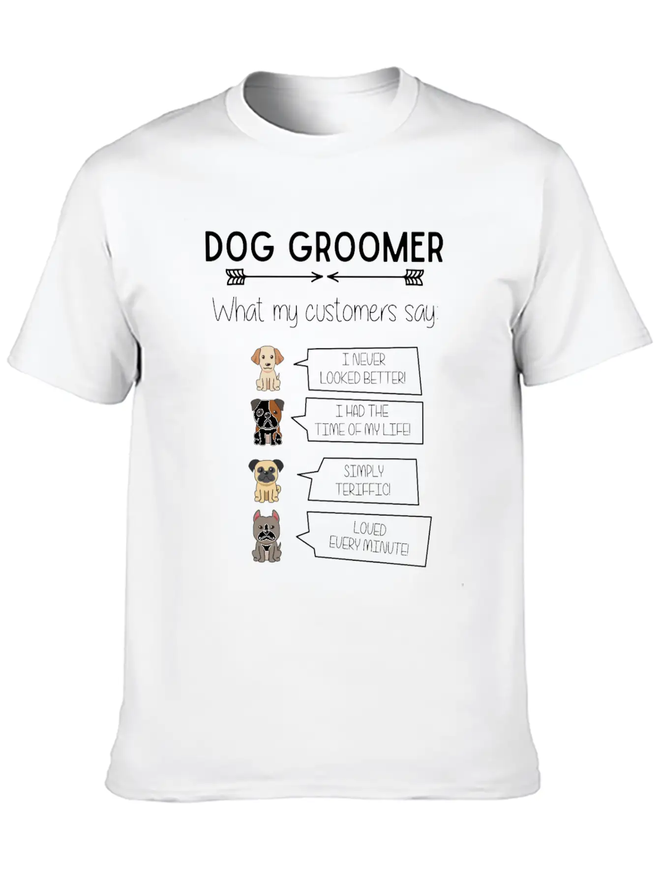 Funny Dog Grooming Humorous Puppy Groomer Fun Breathable Soft Cotton T-Shirt – Timeless Casual Look