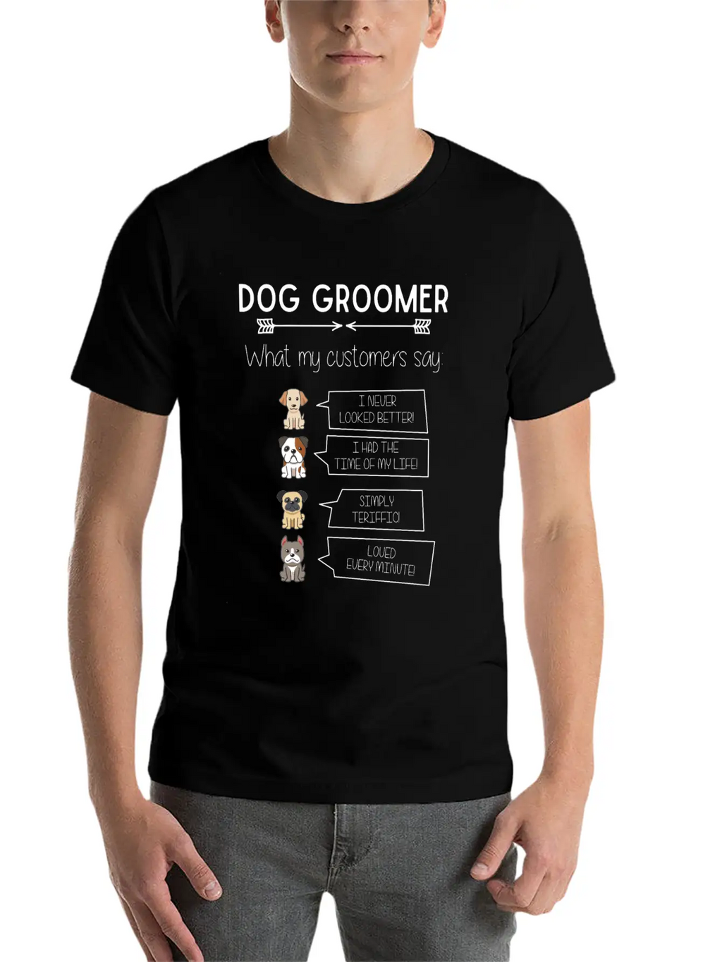 Funny Dog Grooming Humorous Puppy Groomer Fun Breathable Soft Cotton T-Shirt – Timeless Casual Look