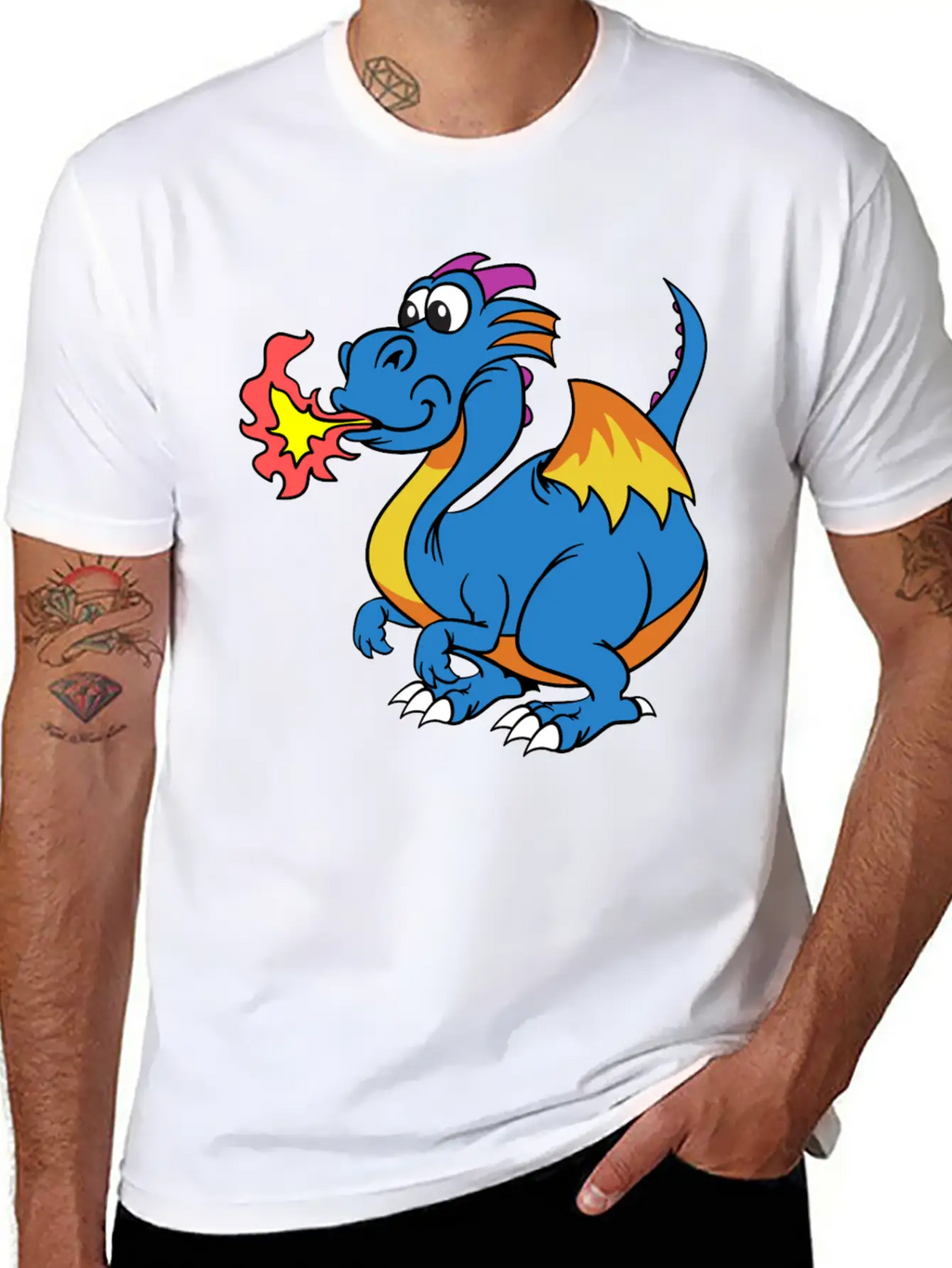 Funny Dragon Unisex Casual T-Shirt – Clean Design For Daily Comfort