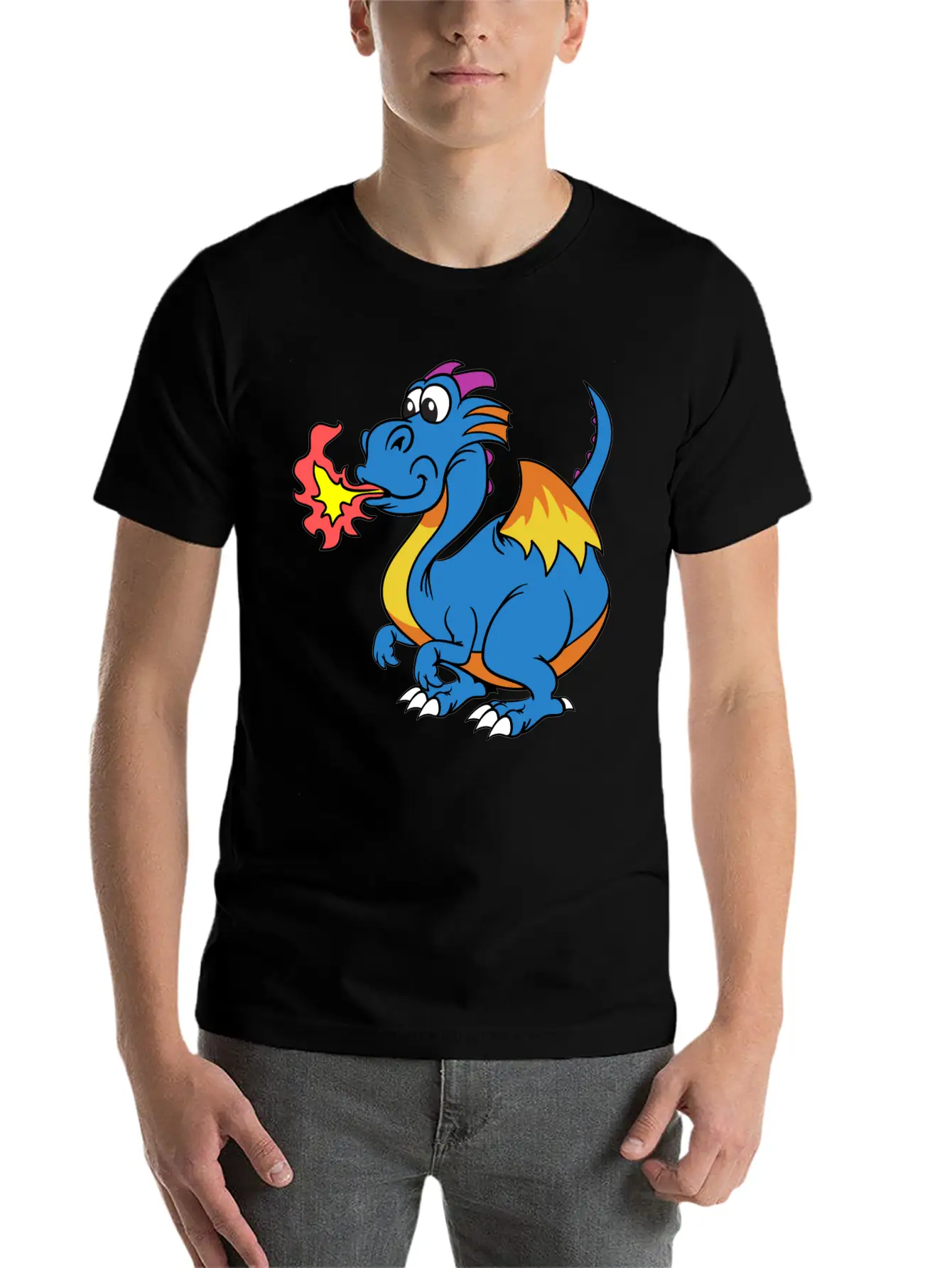 Funny Dragon Unisex Casual T-Shirt – Clean Design For Daily Comfort