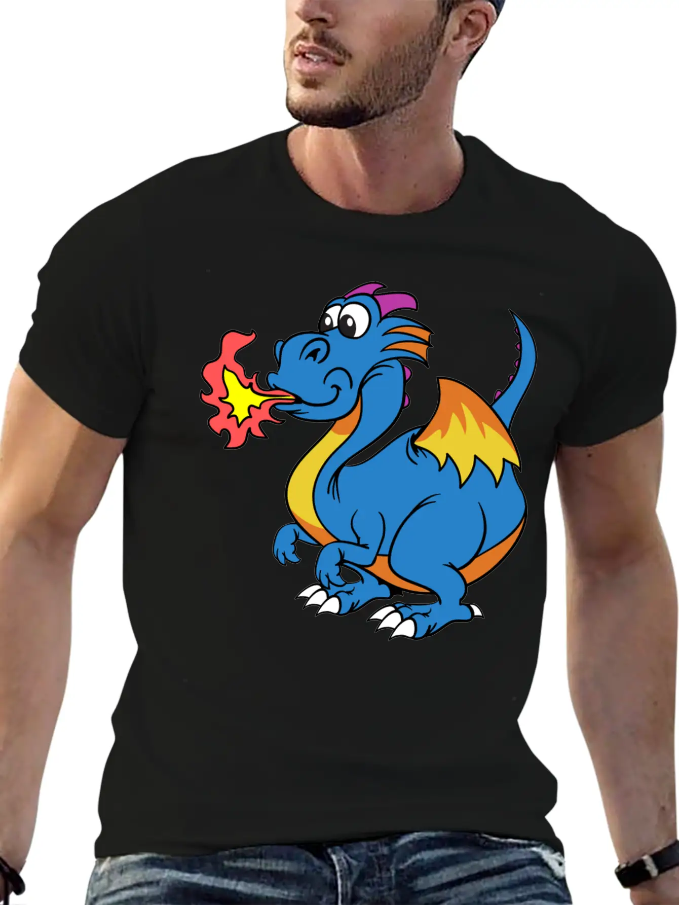 Funny Dragon Unisex Casual T-Shirt – Clean Design For Daily Comfort