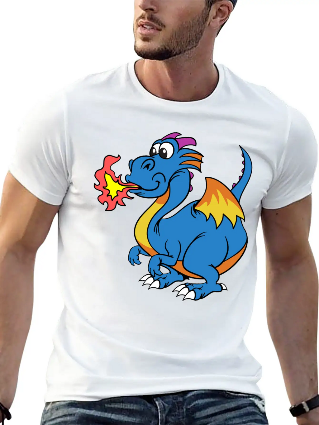 Funny Dragon Unisex Casual T-Shirt – Clean Design For Daily Comfort