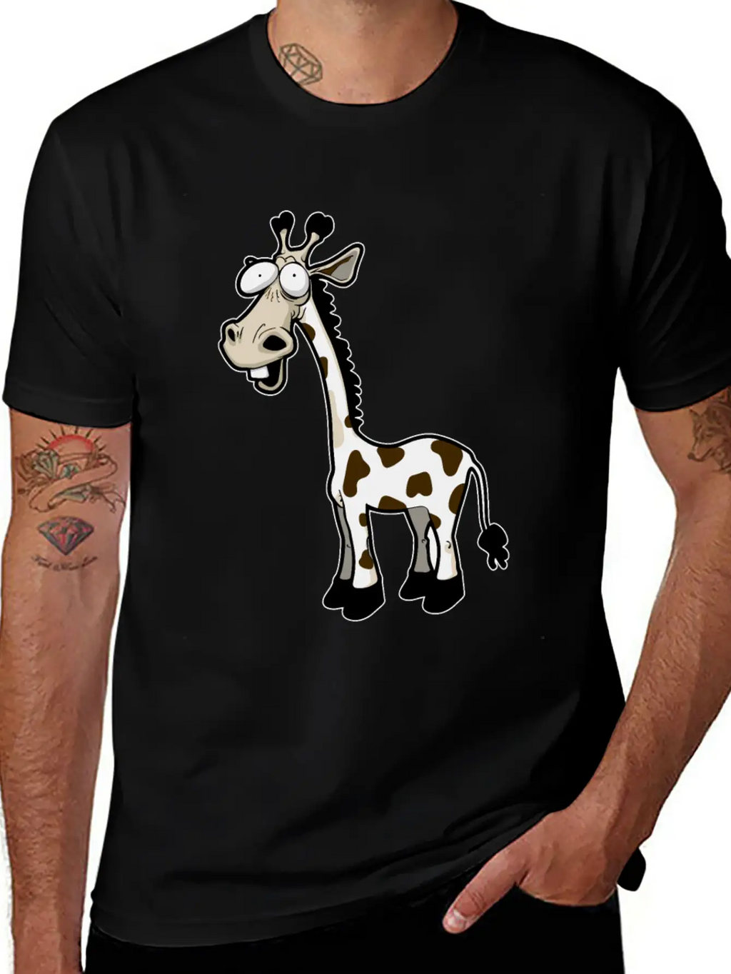 Funny Giraffe Drawn Giraffe Unisex Casual T-Shirt – Clean Design For Daily Comfort