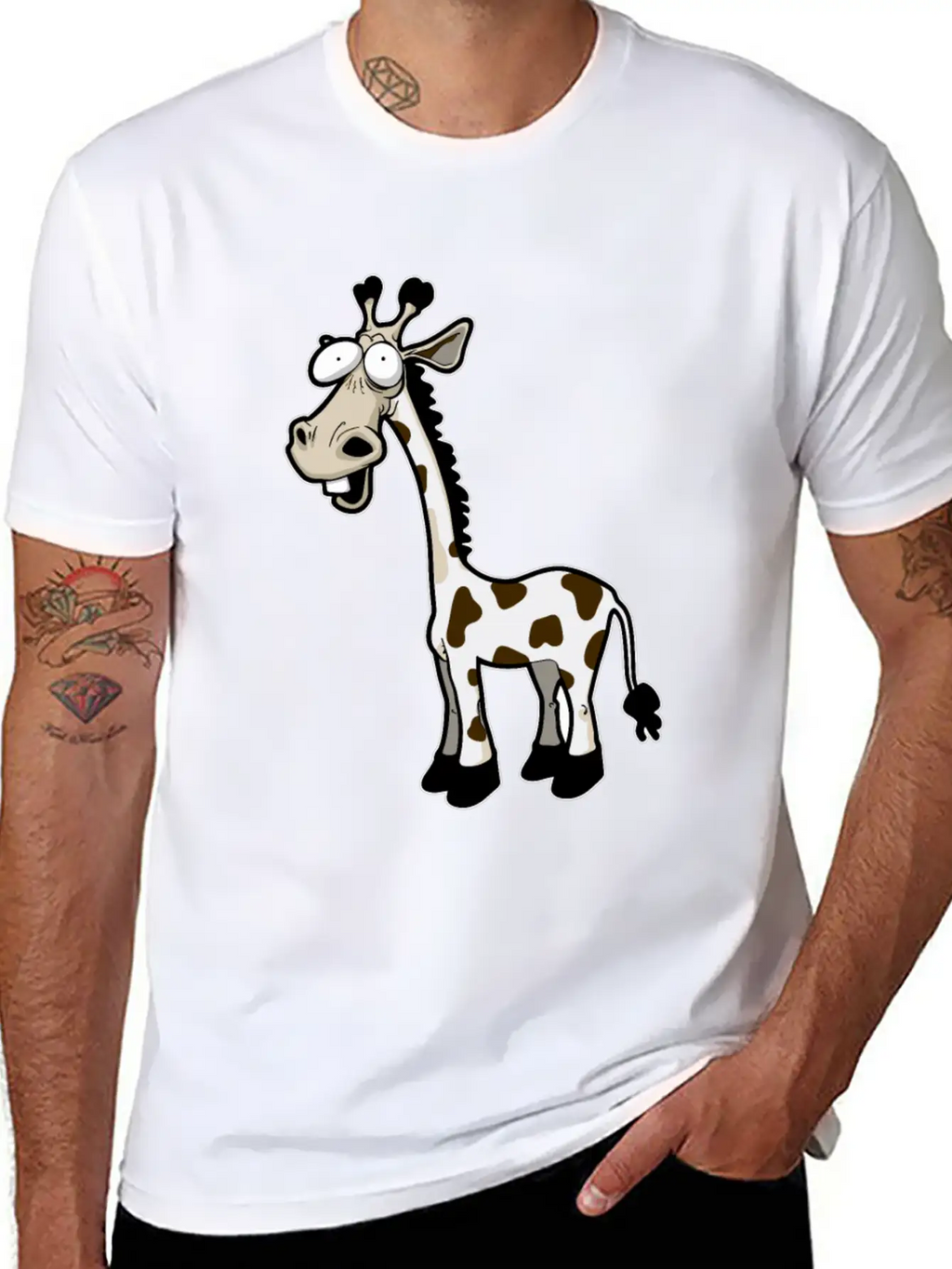 Funny Giraffe Drawn Giraffe Unisex Casual T-Shirt – Clean Design For Daily Comfort