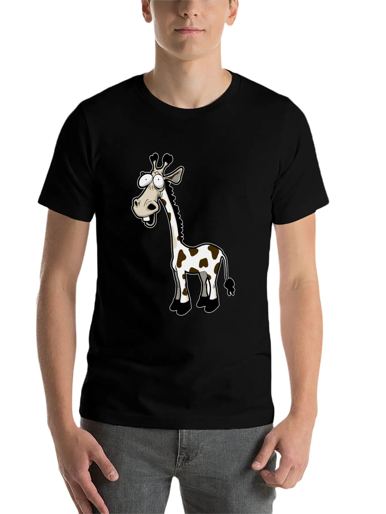 Funny Giraffe Drawn Giraffe Unisex Casual T-Shirt – Clean Design For Daily Comfort