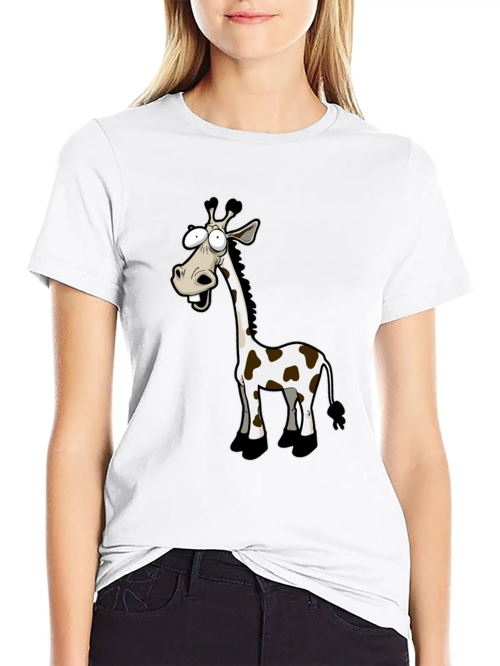 Funny Giraffe Drawn Giraffe Unisex Casual T-Shirt – Clean Design For Daily Comfort