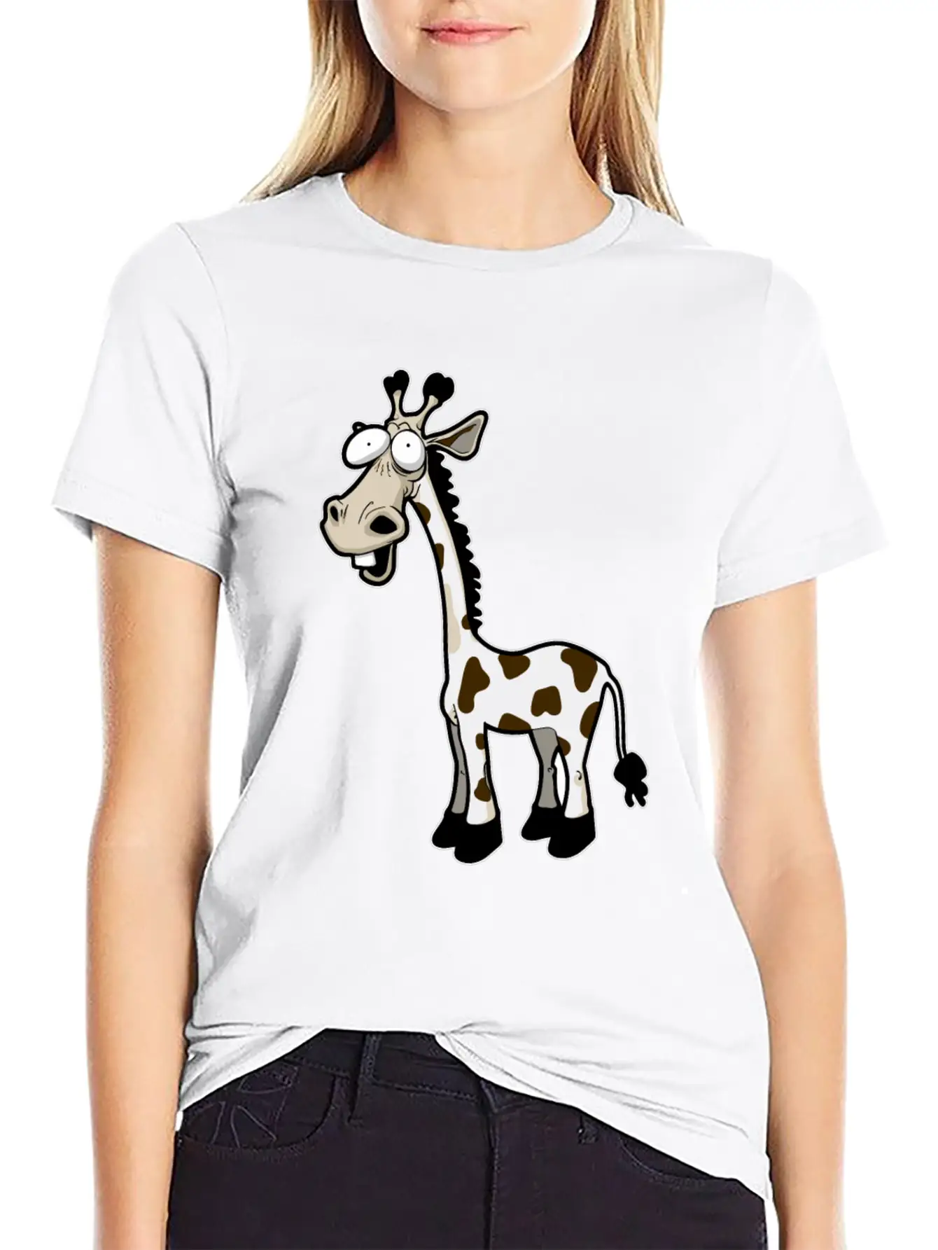 Funny Giraffe Drawn Giraffe Unisex Casual T-Shirt – Clean Design For Daily Comfort