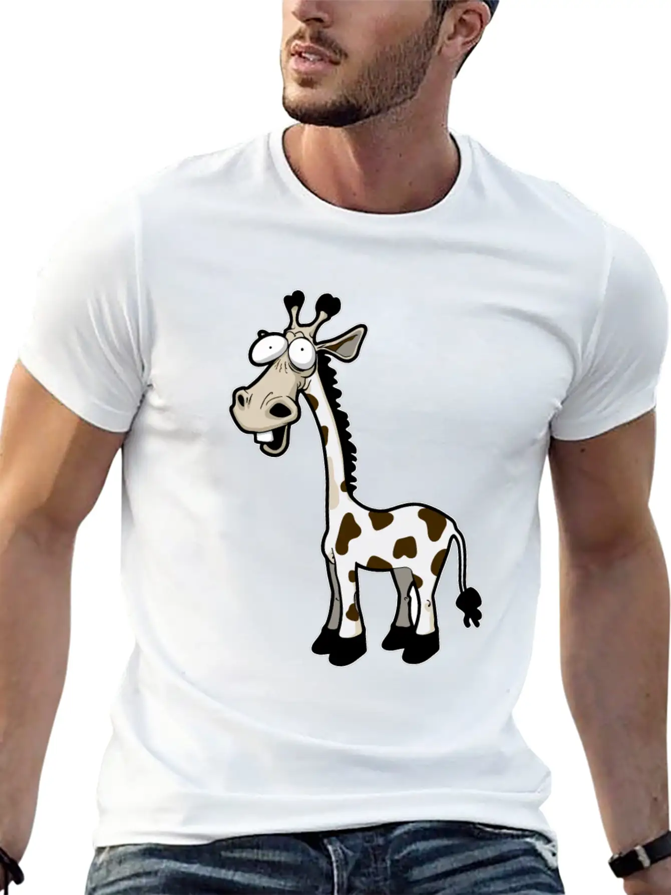 Funny Giraffe Drawn Giraffe Unisex Casual T-Shirt – Clean Design For Daily Comfort