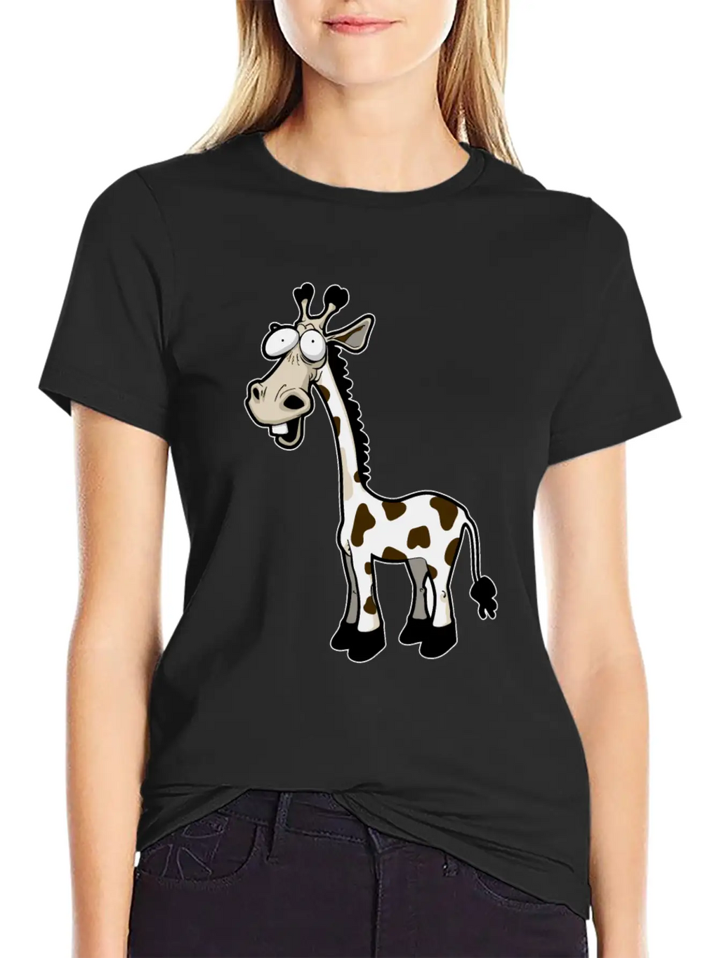 Funny Giraffe Drawn Giraffe Unisex Casual T-Shirt – Clean Design For Daily Comfort