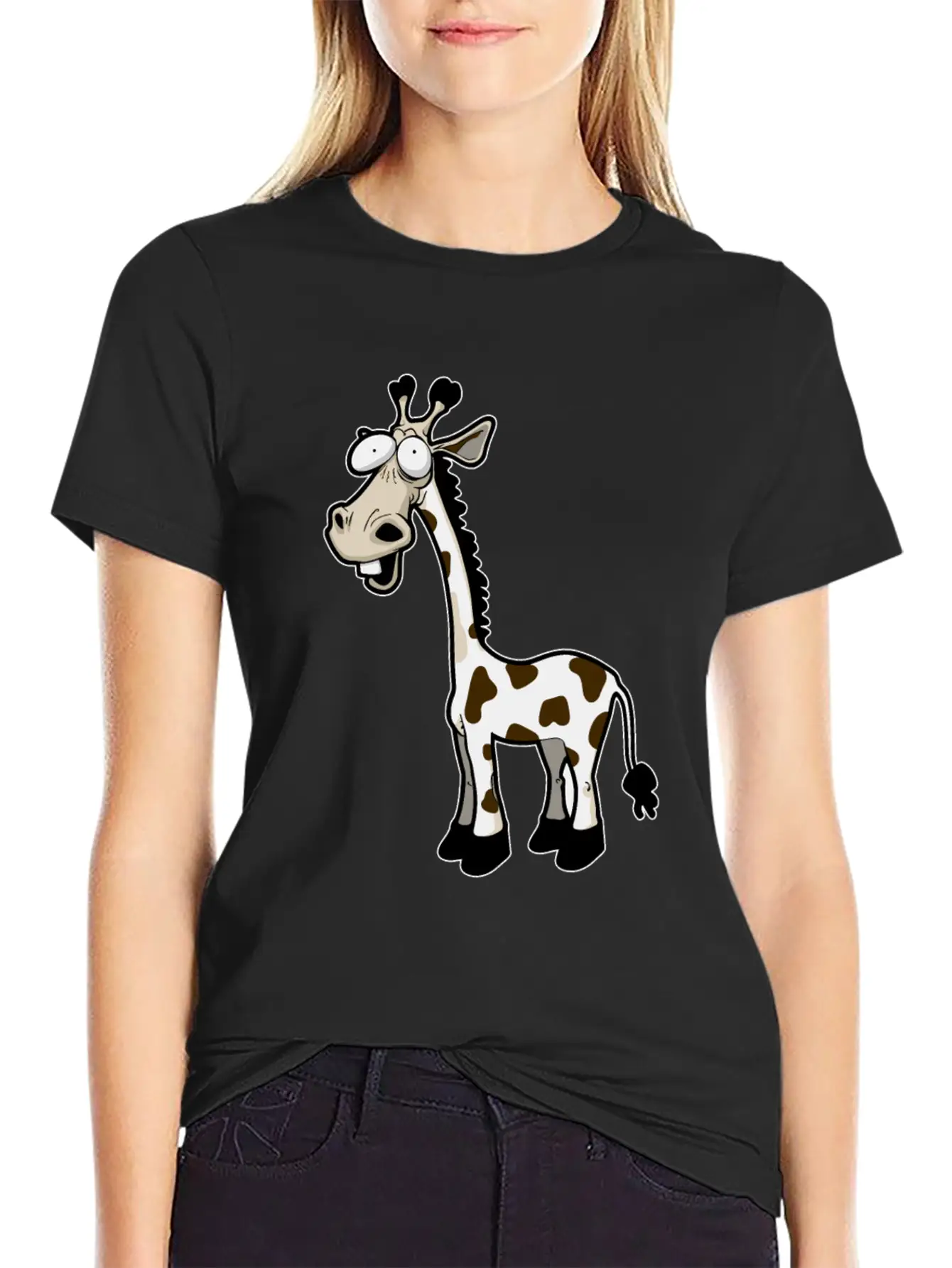 Funny Giraffe Drawn Giraffe Unisex Casual T-Shirt – Clean Design For Daily Comfort