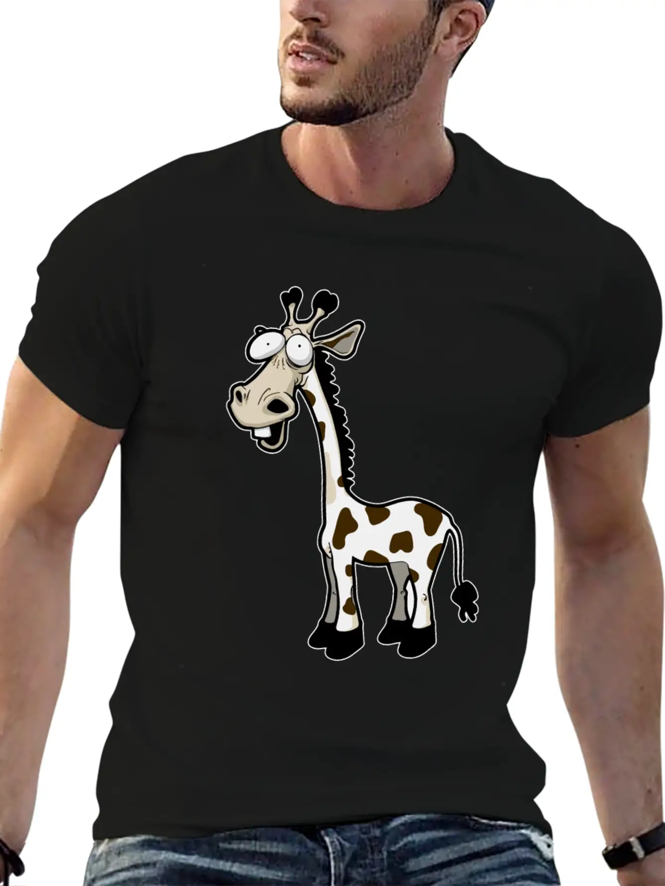 Funny Giraffe Drawn Giraffe Unisex Casual T-Shirt – Clean Design For Daily Comfort