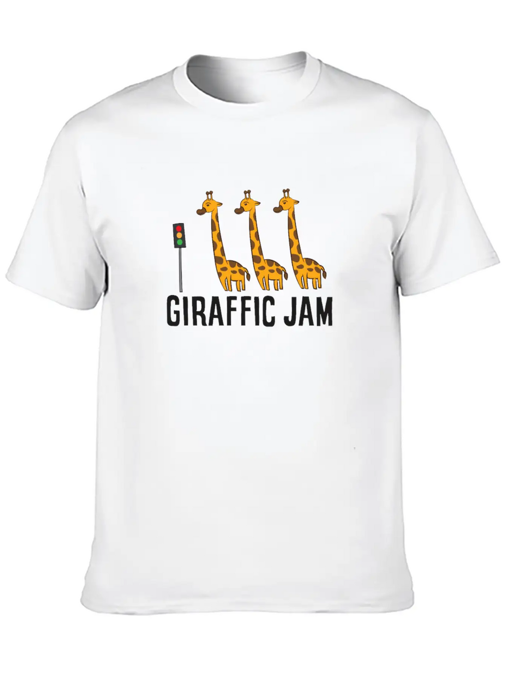Funny Giraffic Jam Cute Giraffe Giraffe Pun Cute Unisex Short Sleeve Soft Cotton T-Shirt – Casual Everyday Wear
