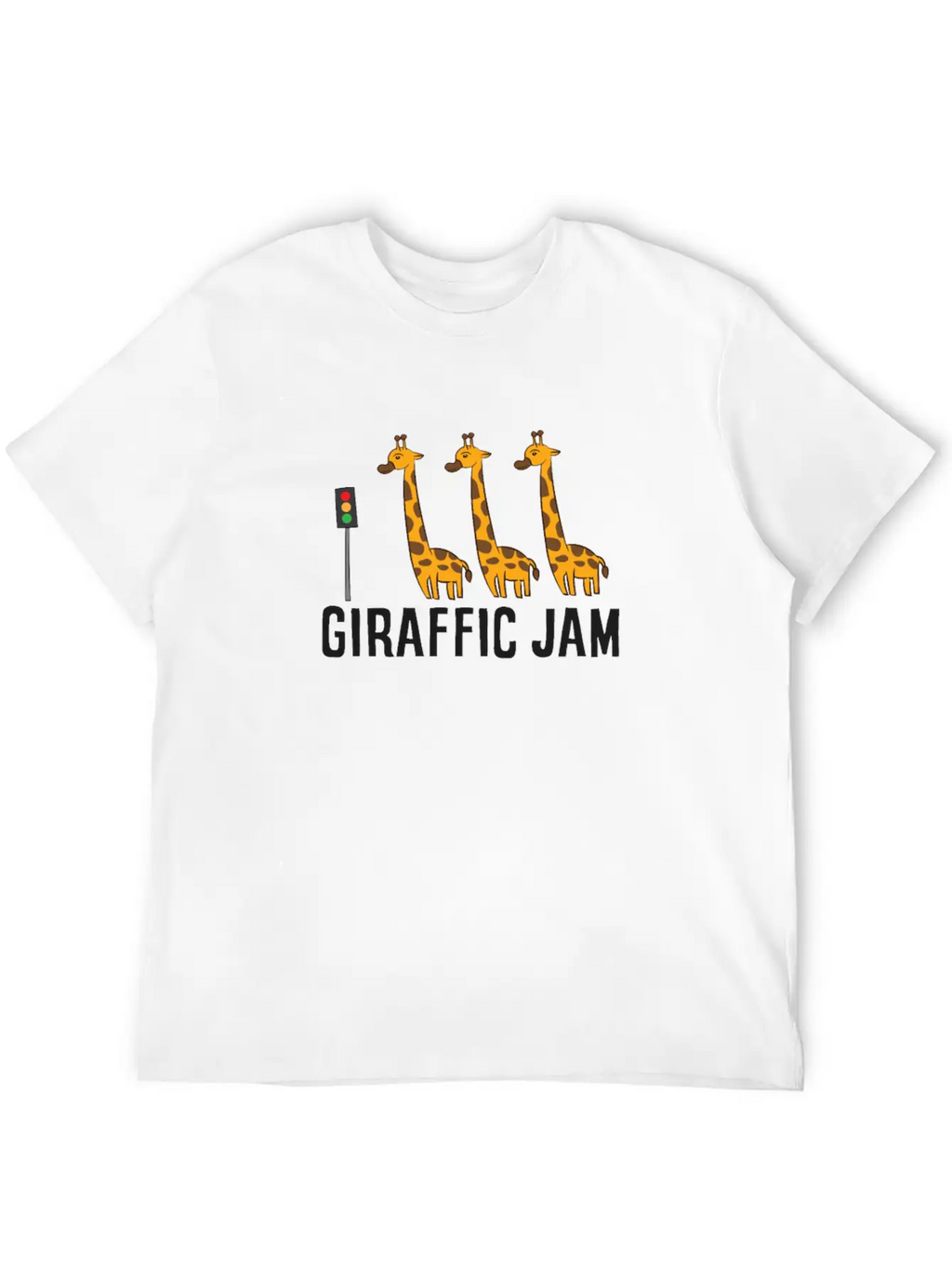 Funny Giraffic Jam Cute Giraffe Giraffe Pun Cute Unisex Short Sleeve Soft Cotton T-Shirt – Casual Everyday Wear