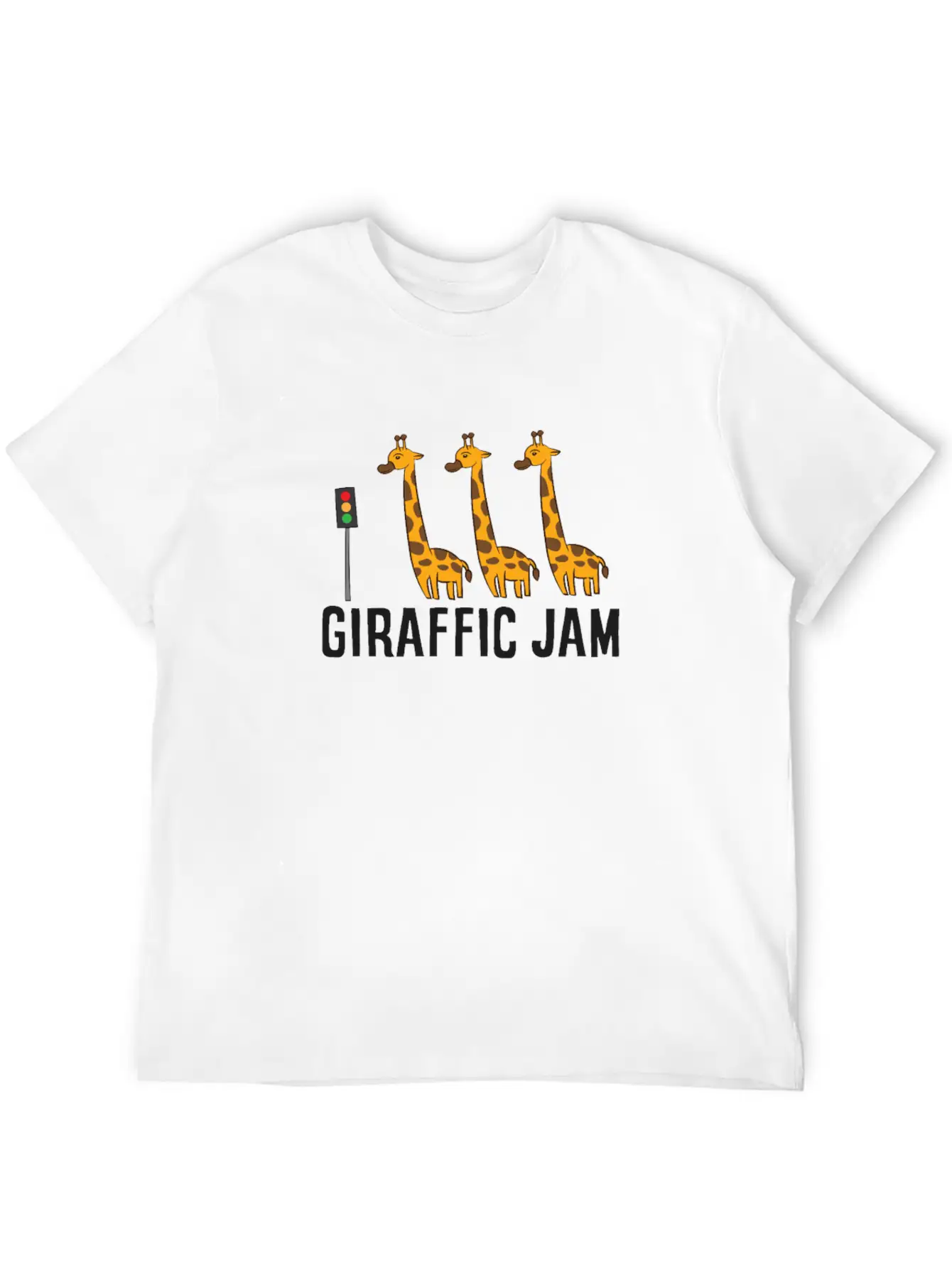 Funny Giraffic Jam Cute Giraffe Giraffe Pun Cute Unisex Short Sleeve Soft Cotton T-Shirt – Casual Everyday Wear