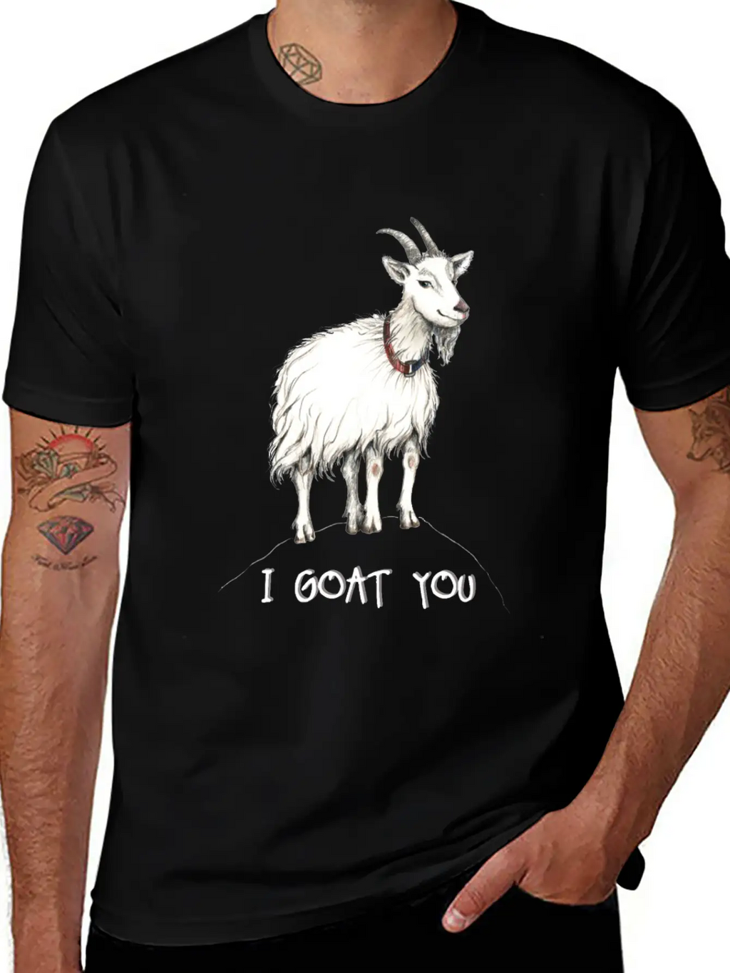 Funny Goat Illustration :: I Got You - I Goat You Unisex Casual T-Shirt – Clean Design For Daily Comfort