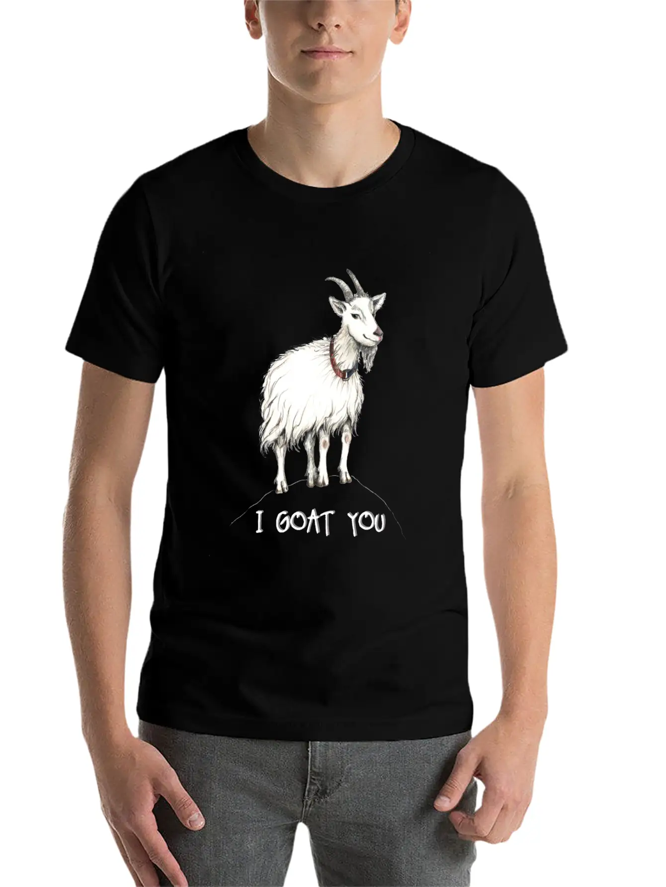 Funny Goat Illustration :: I Got You - I Goat You Unisex Casual T-Shirt – Clean Design For Daily Comfort