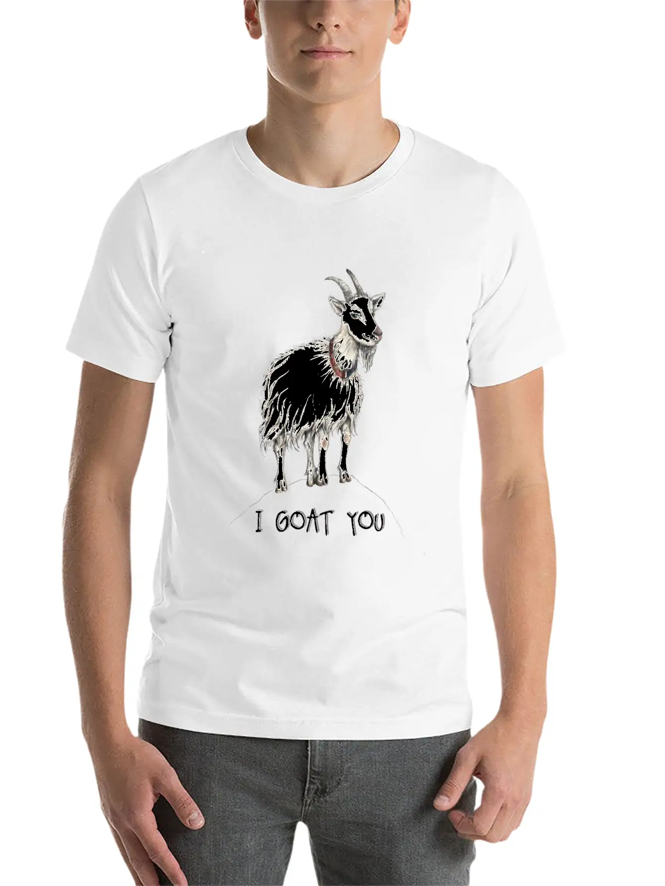 Funny Goat Illustration :: I Got You - I Goat You Unisex Casual T-Shirt – Clean Design For Daily Comfort