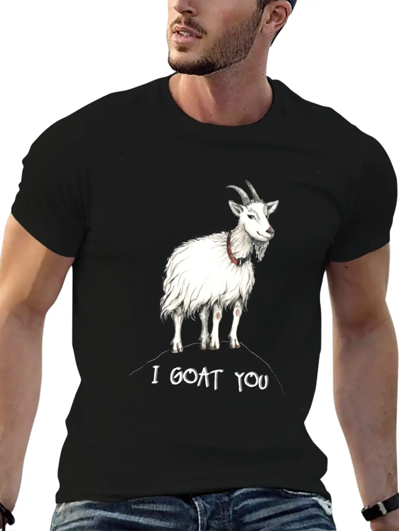 Funny Goat Illustration :: I Got You - I Goat You Unisex Casual T-Shirt – Clean Design For Daily Comfort
