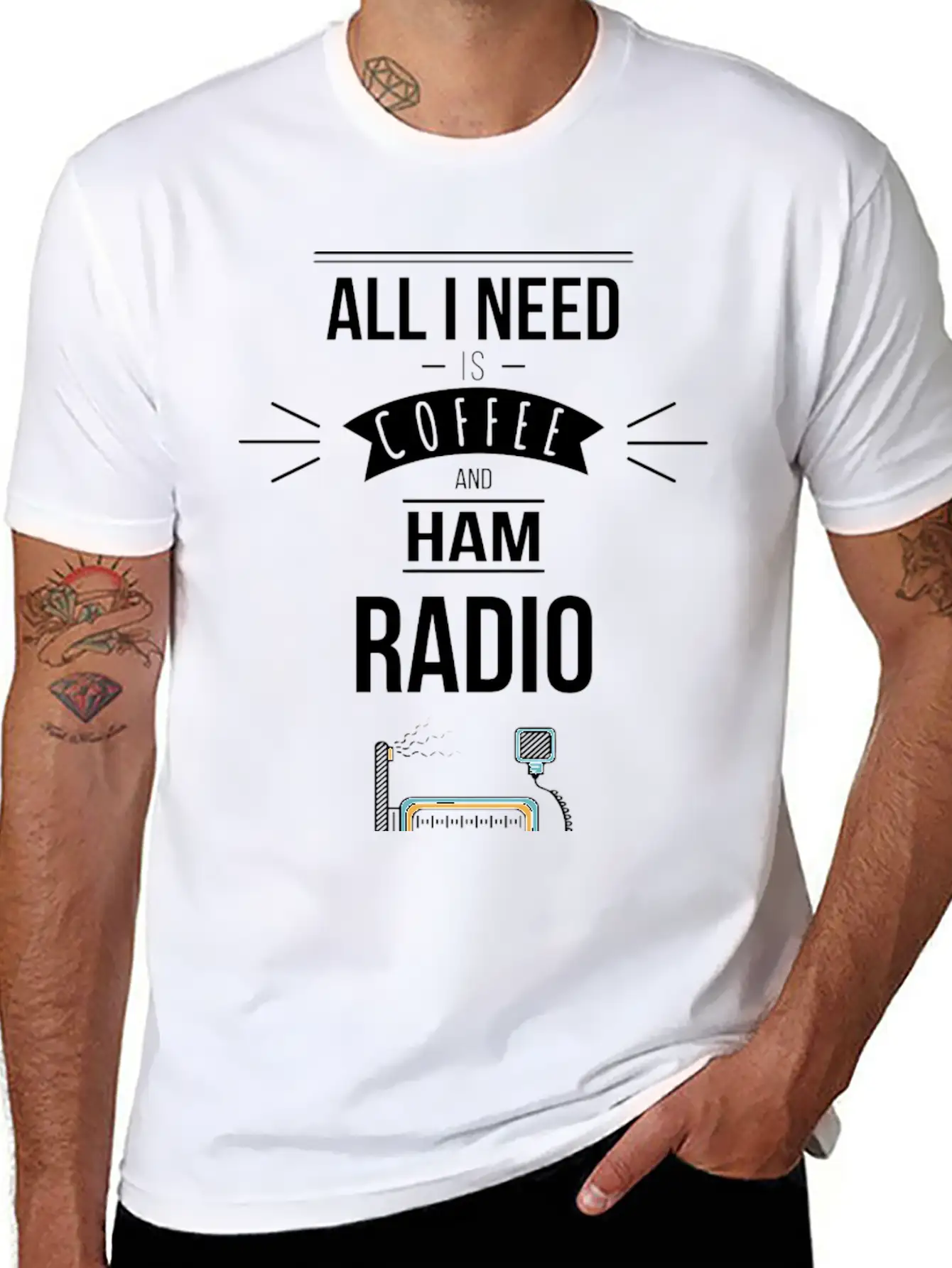 Funny Ham Radio Operator Coffee Drinker Unisex Casual T-Shirt – Clean Design For Daily Comfort