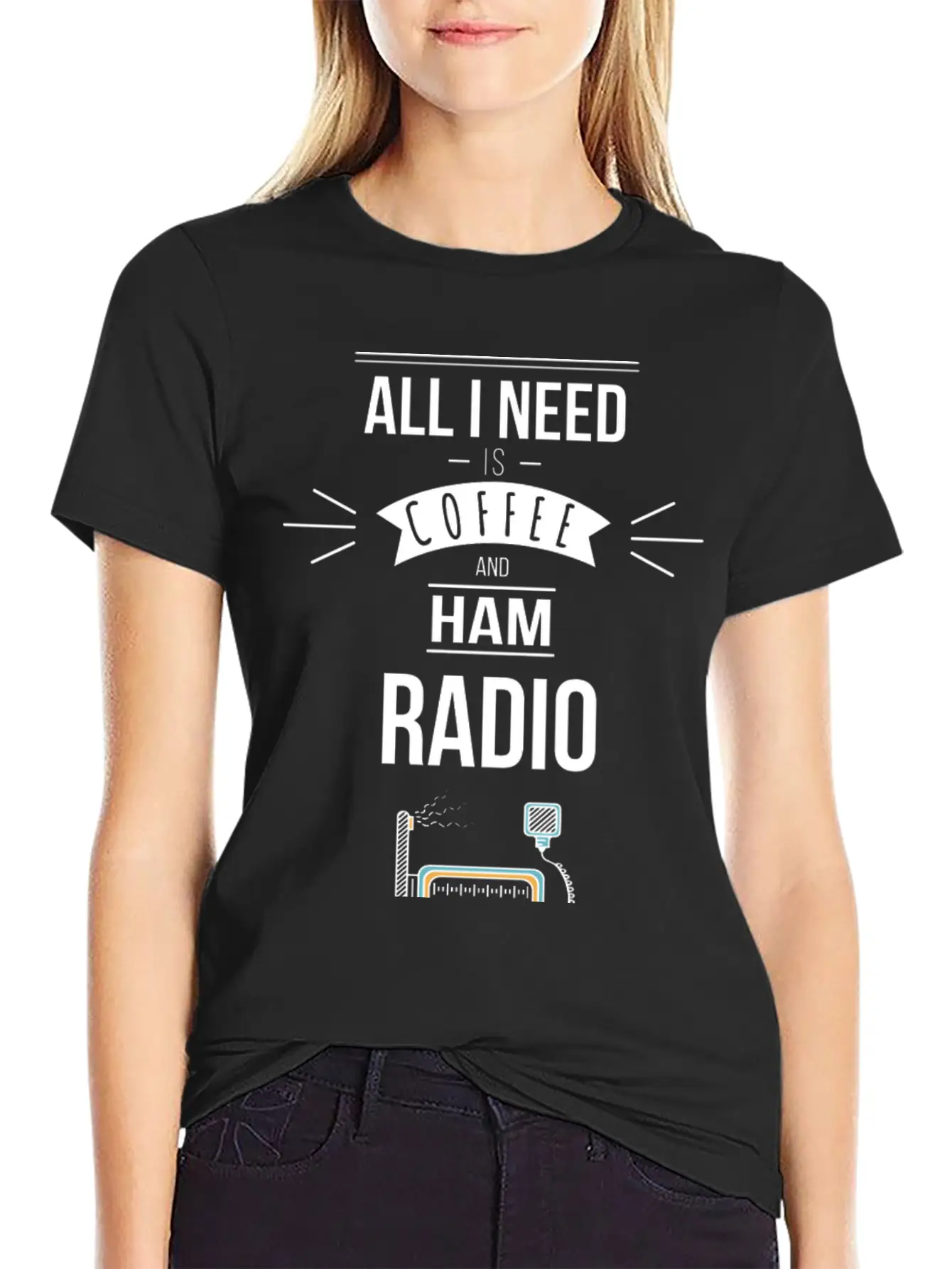 Funny Ham Radio Operator Coffee Drinker Unisex Casual T-Shirt – Clean Design For Daily Comfort