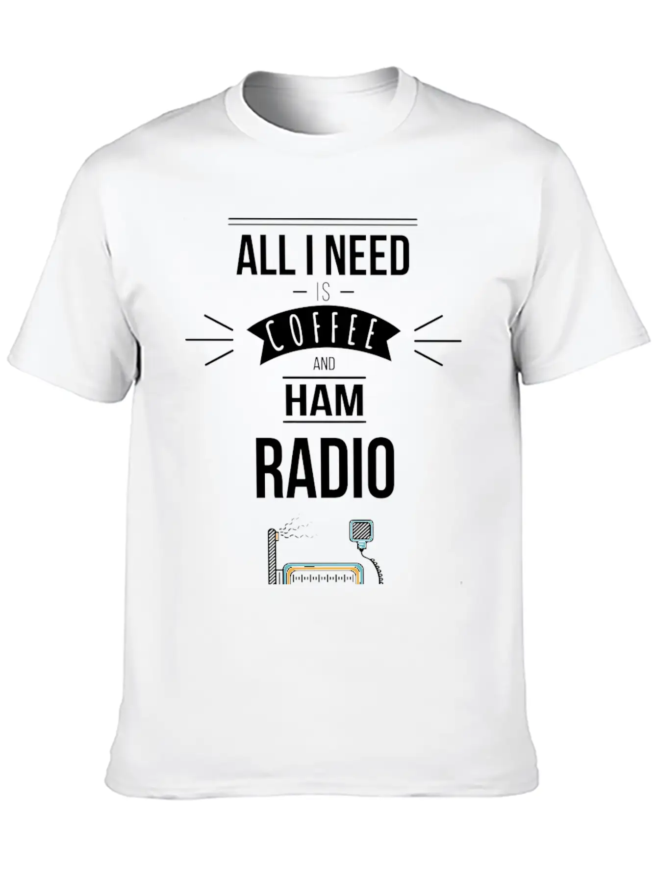 Funny Ham Radio Operator Coffee Drinker Unisex Casual T-Shirt – Clean Design For Daily Comfort