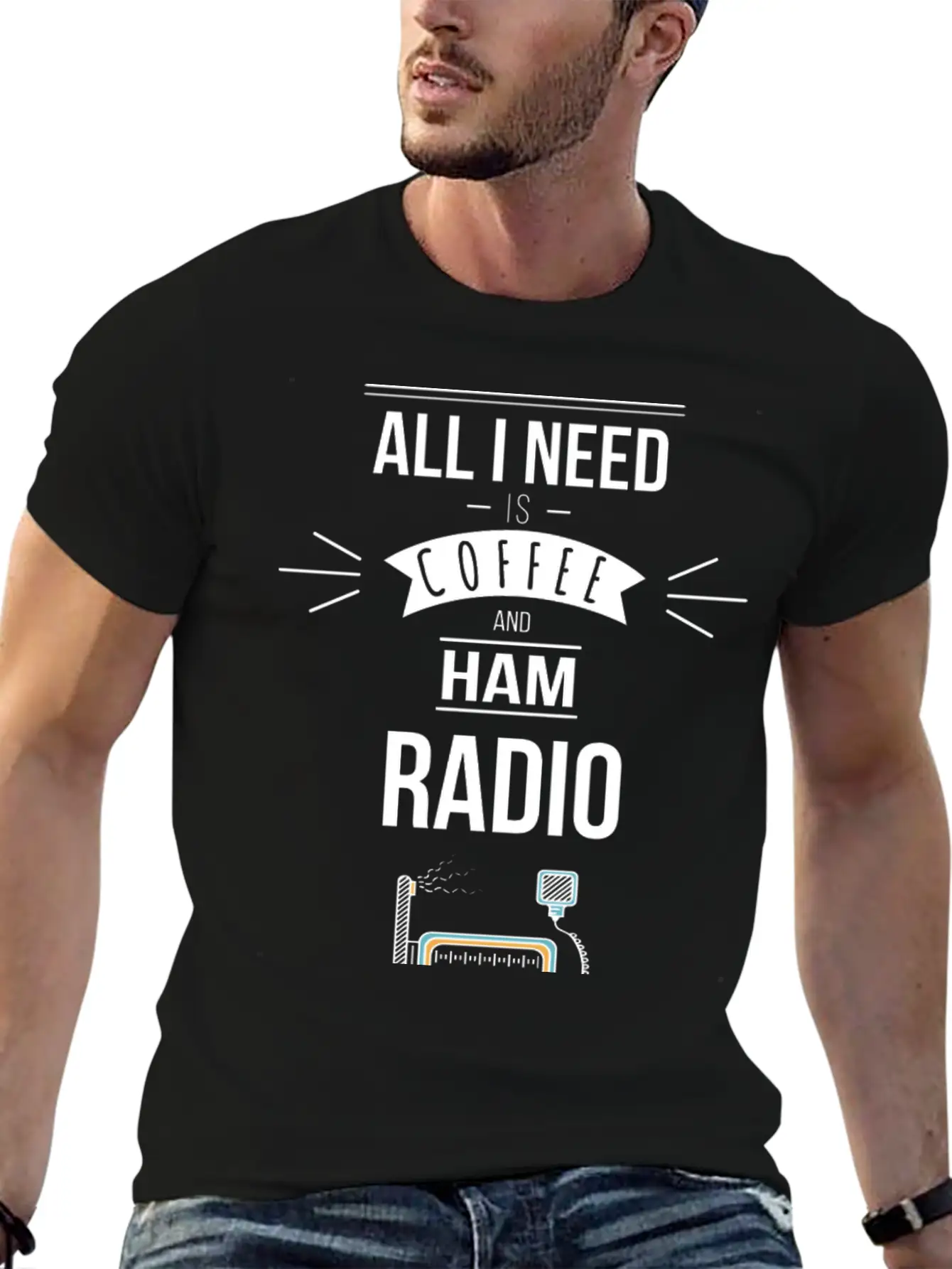 Funny Ham Radio Operator Coffee Drinker Unisex Casual T-Shirt – Clean Design For Daily Comfort