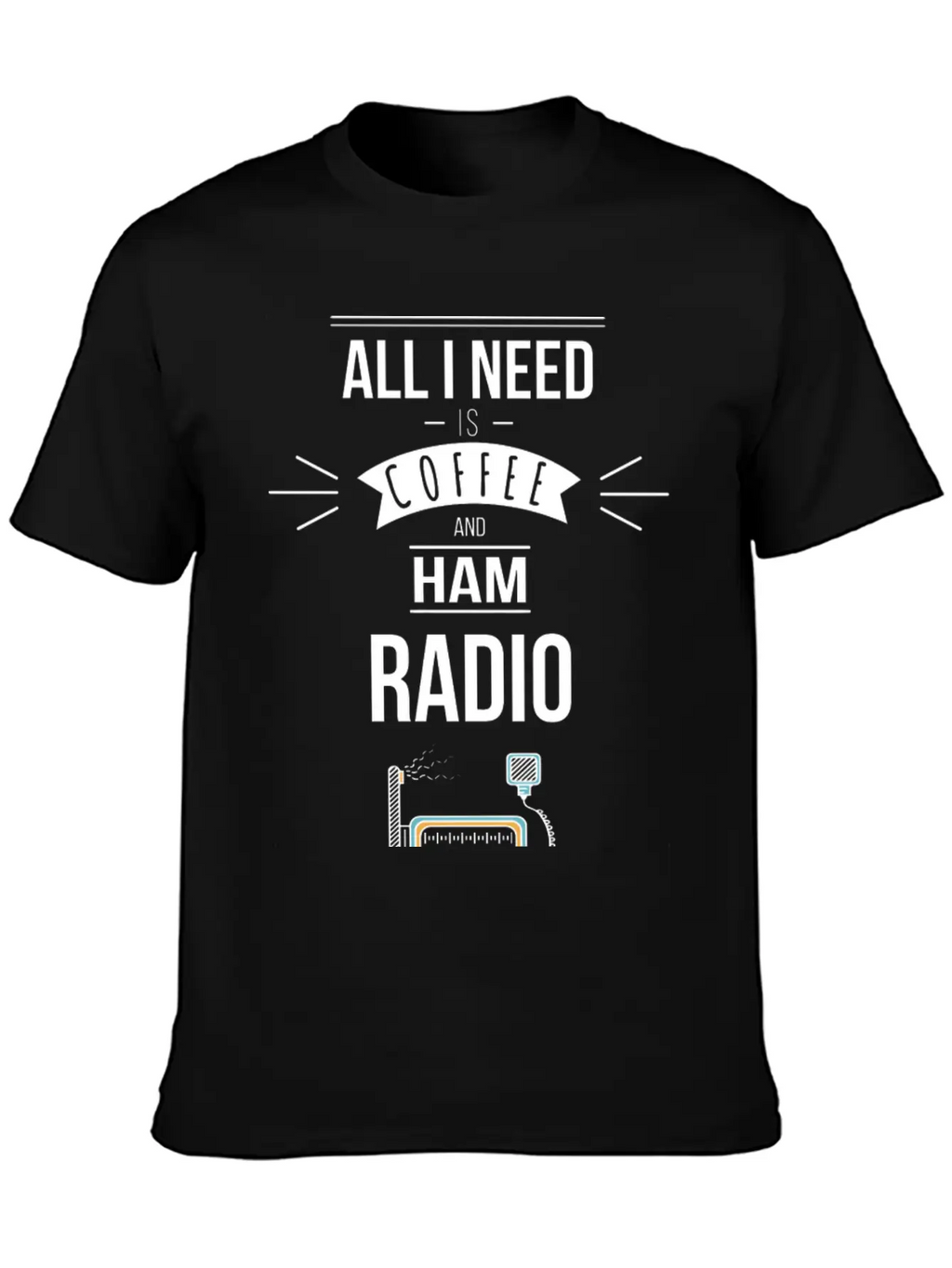 Funny Ham Radio Operator Coffee Drinker Unisex Casual T-Shirt – Clean Design For Daily Comfort