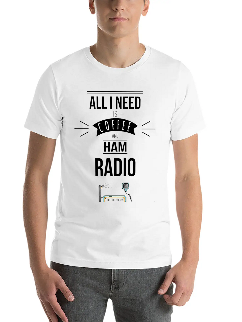 Funny Ham Radio Operator Coffee Drinker Unisex Casual T-Shirt – Clean Design For Daily Comfort