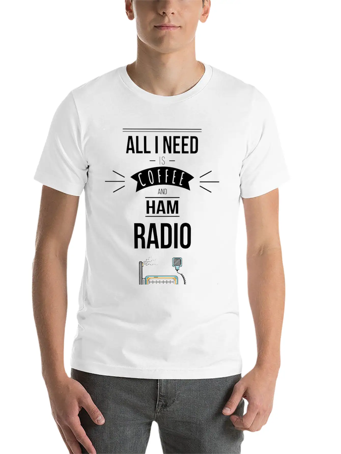Funny Ham Radio Operator Coffee Drinker Unisex Casual T-Shirt – Clean Design For Daily Comfort