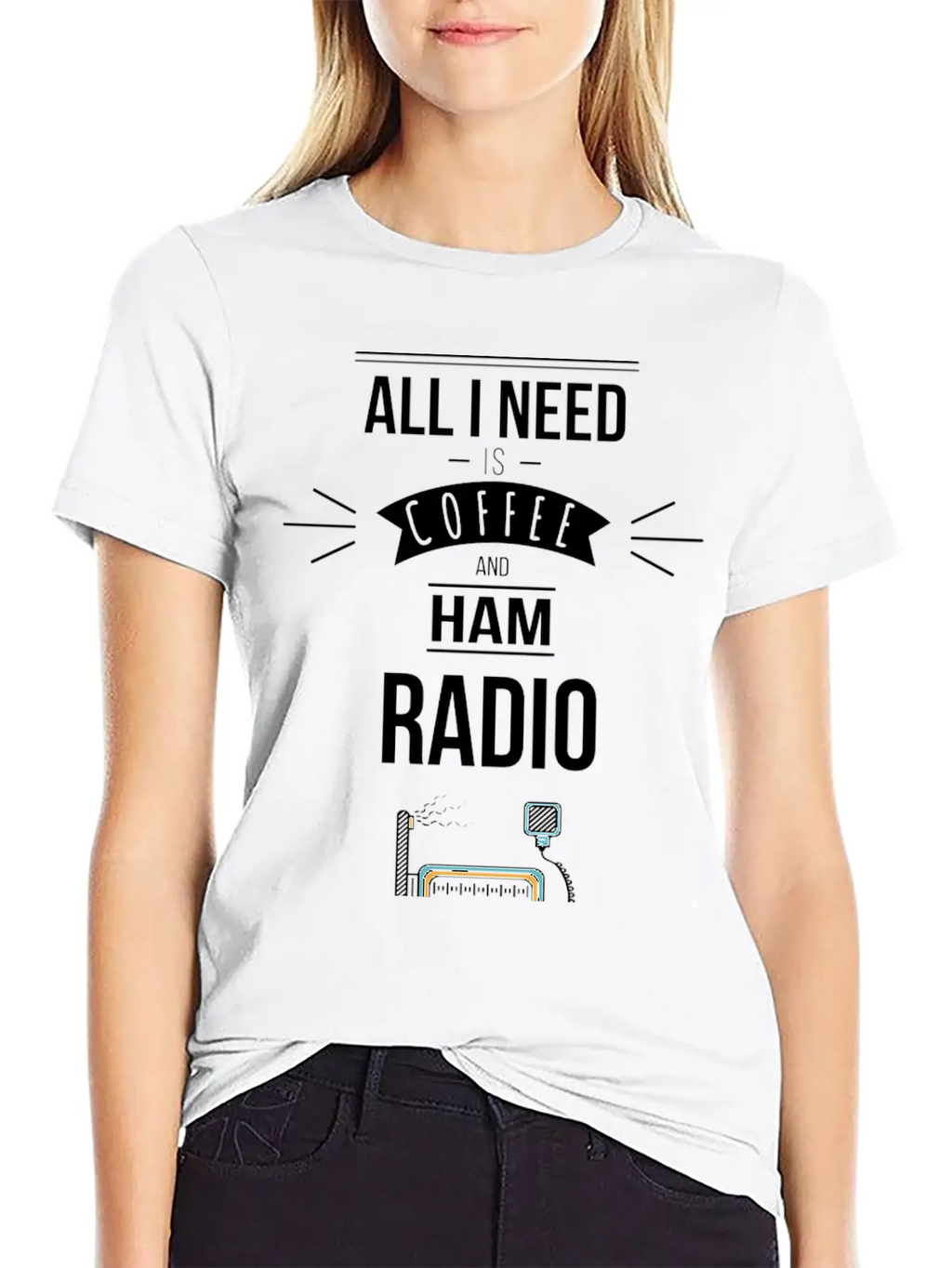 Funny Ham Radio Operator Coffee Drinker Unisex Casual T-Shirt – Clean Design For Daily Comfort