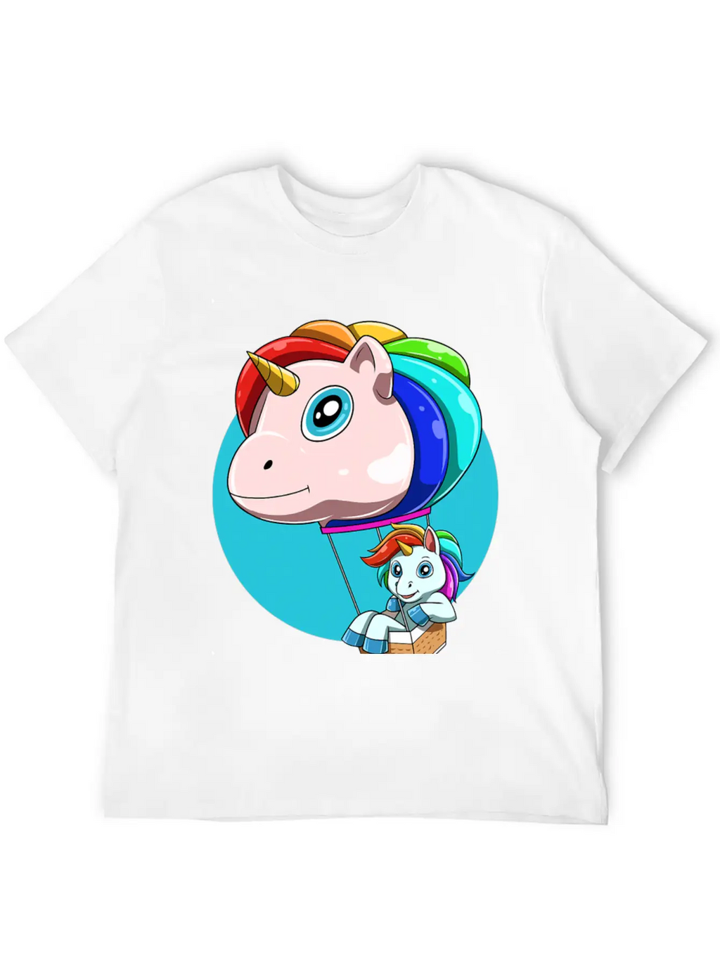 Funny Hot Air Balloon As Unicorn Unisex Casual T-Shirt – Clean Design For Daily Comfort